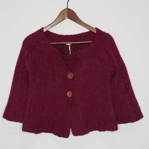 Free People Burgundy Alpaca Wool cardigan M